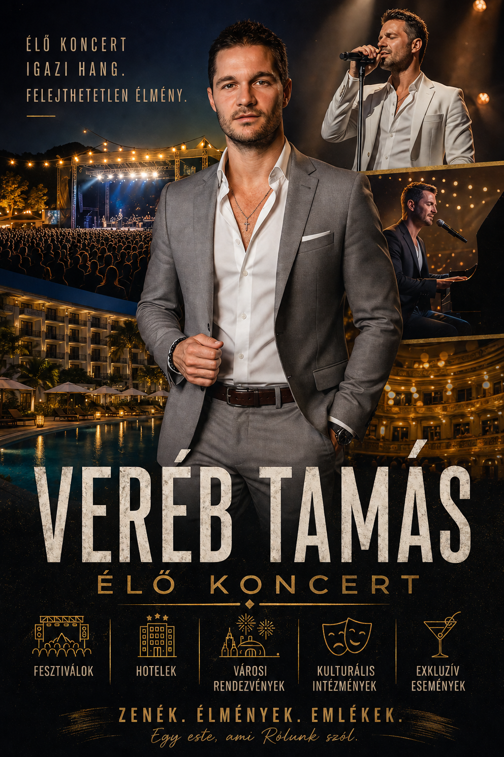Veréb Tamás Élő koncert plakátja