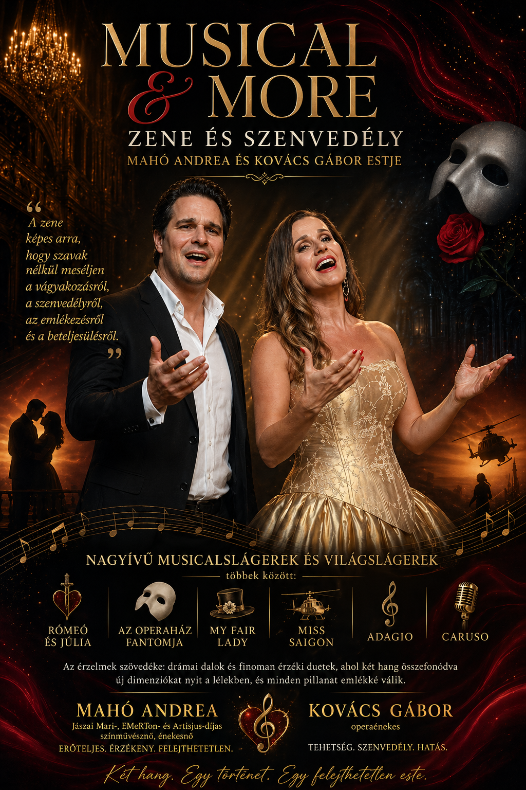 Mahó Andrea és Kovács Gábor Musical & More műsor, plakát