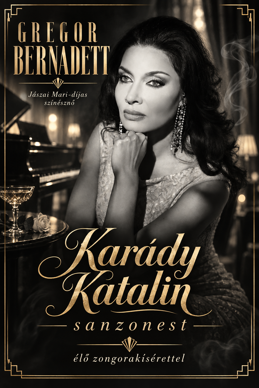 Gregor Bernadett – Karády Katalin sanzonest, élő zongorakísérettel – plakát