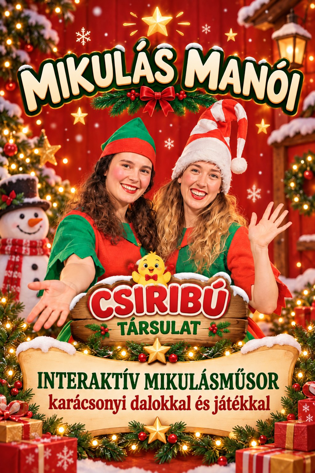 Mikulás manói – CsiriBú Társulat interaktív gyerekműsorának plakátja