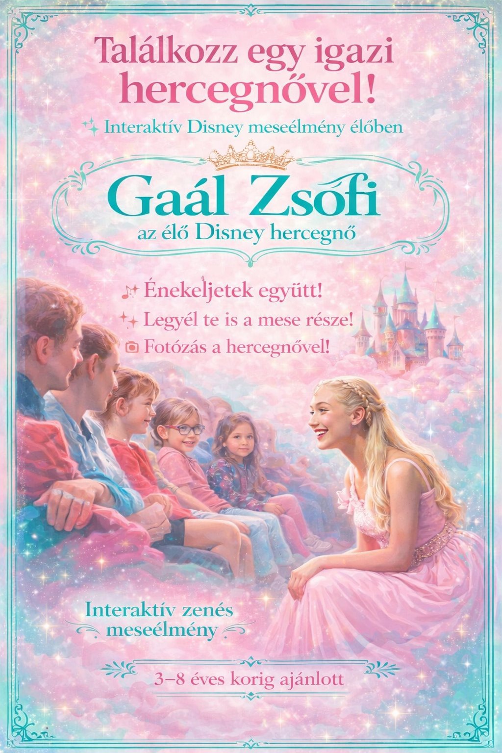 Gaál Zsófi – Interaktív mesejáték Disney-dalokkal, élő gyermekműsor plakátja
