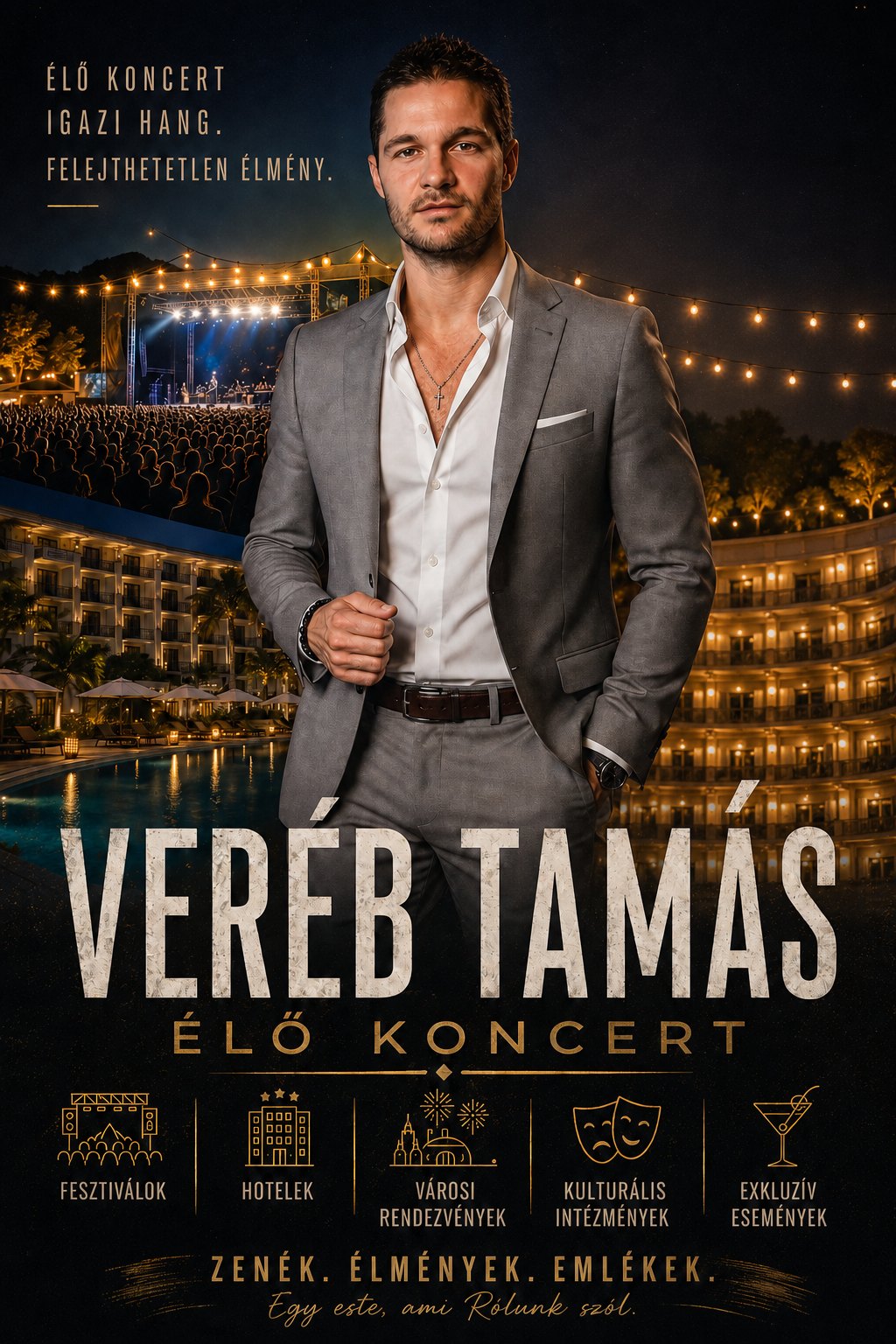 Veréb Tamás Élő koncert plakátja