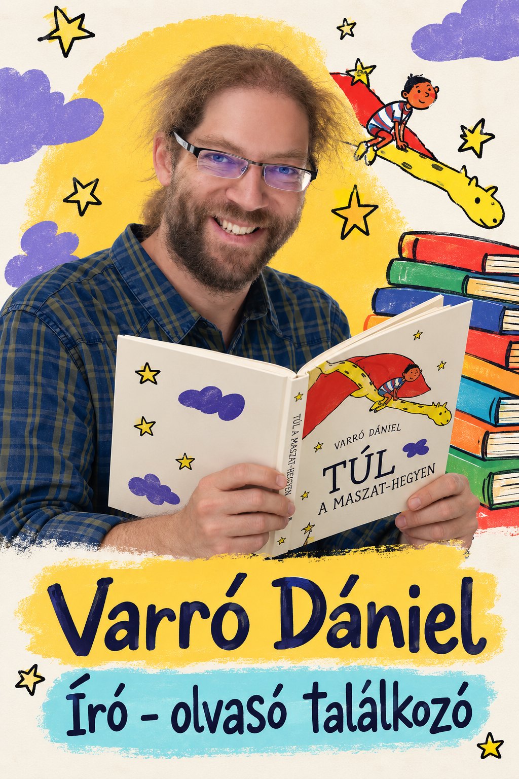 Varró Dániel — Interaktív író-olvasó találkozó – plakát